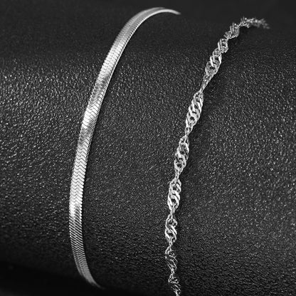 Stainless Steel Anklet Simple Popular Multi-Layer Chain Lovely Carved Delicate Anklet For Women Jewelry Party Gifts Daily Wear