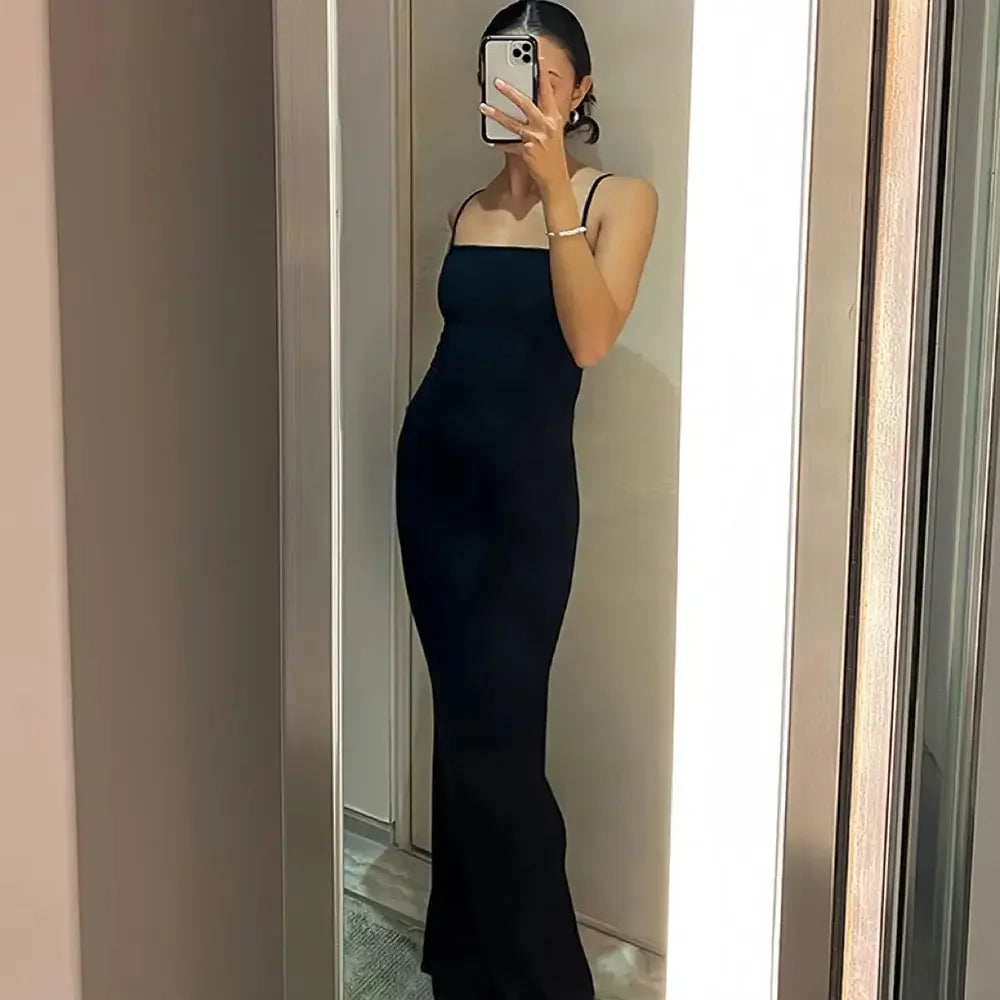 Women's Casual Lounge Slip Long Dress Sexy Sleeveless Backless Bodycon Maxi Dresses Summer Slim Elegant Sexy Outfits Ladies Birt