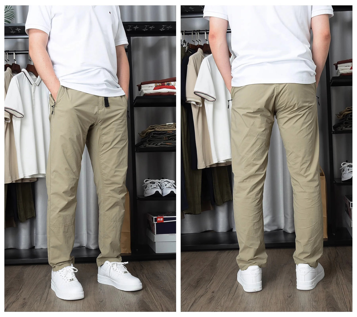 Summer New American Retro Thin Quick-drying Stretch Driving Casual Pants Men's Simple Outdoor Chino Business Straight Trousers