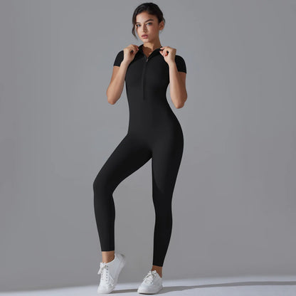 Zipper Jumpsuit Fitness Sports Overalls Gym Clothing Set Yoga Wear Pilates Workout Clothes for Women Outfit push-up Activewear