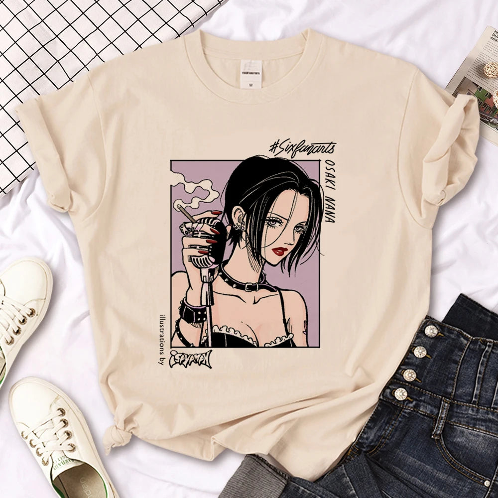 Nana t shirt women Japanese Tee girl designer comic funny clothing