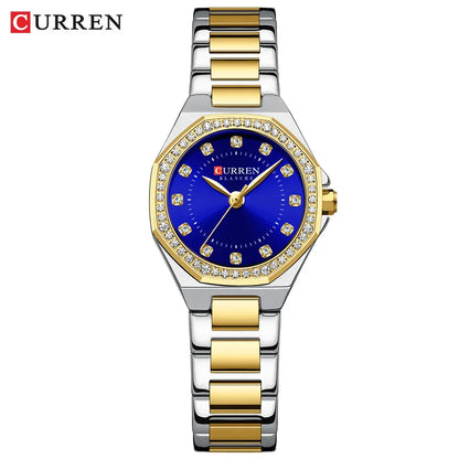 CURREN Original Diamond Watch for Women Fashion Elegant Stainless Steel Waterproof Quartz Wristwatch Luxury Ladies Dress Watches