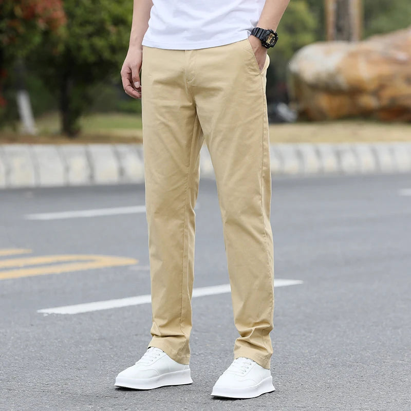 Men's High-Quality Chinos -Cotton Casual Trousers - Breathable Straight Pants (Sizes w28-w40)