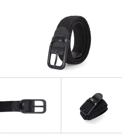 Non-hole Punch-free MEN'S AND WOMEN'S Woven Belt Elastic Stretch Canvas Belt Female Korean Style Versatile Student Pants Belt