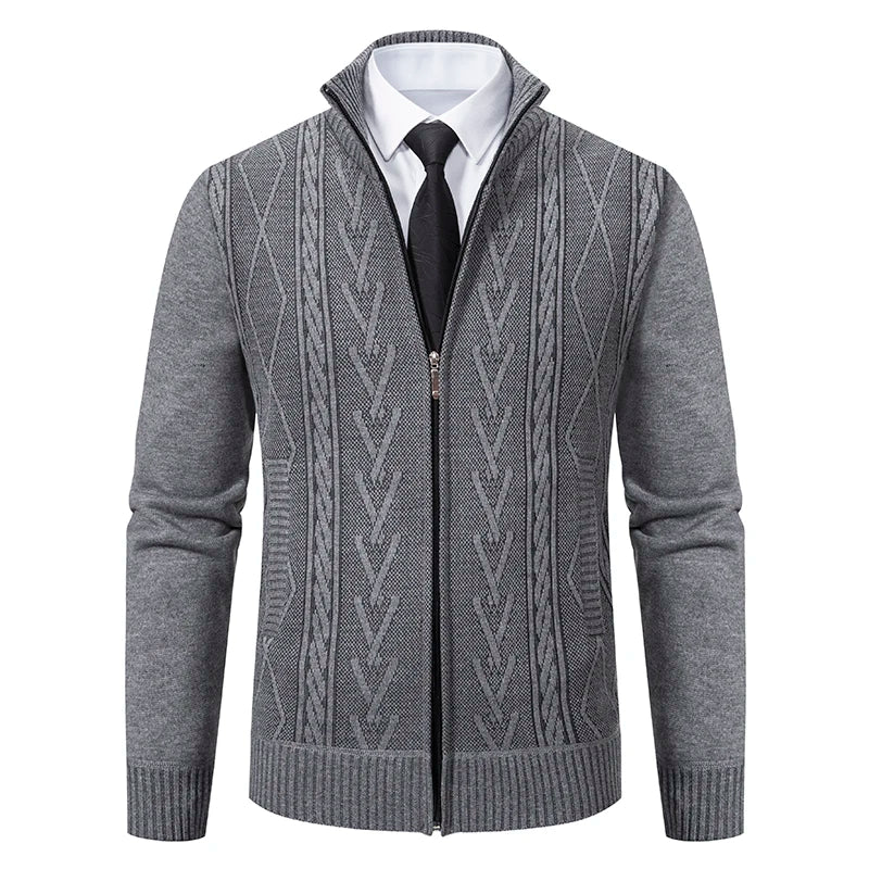 2025 autumn and winter new cashmere padded warm casual men's knitted sweater coat