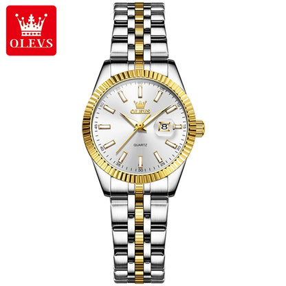 OLEVS 5593 Woman Watch Stainless Steel Waterproof Auto Date Elegant Ladies Wristwatch Luxury Original Quartz Watch for Women New