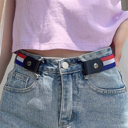 New Adjustable Belts Women Buckle-Free Waist Jeans Pants Stretch Elastic Waist Men Canvas Belt Lazy Invisible Seamless Belt