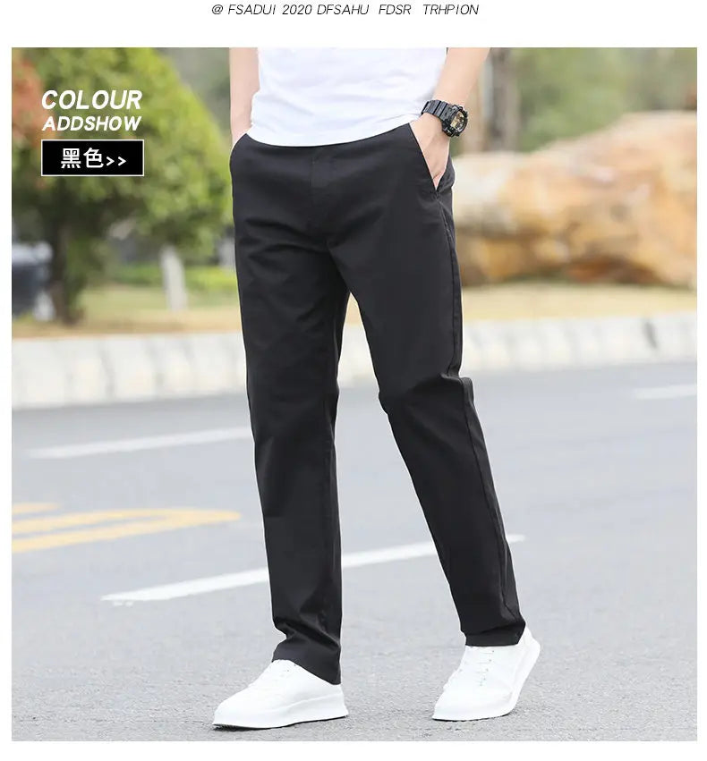 Men's High-Quality Chinos -Cotton Casual Trousers - Breathable Straight Pants (Sizes w28-w40)