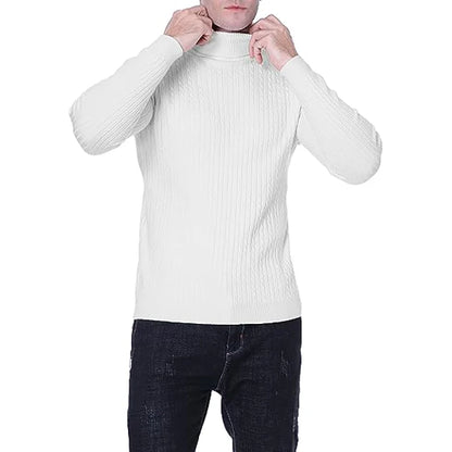 New Men's Turtleneck Sweater Casual Men's Knitted Sweater Warm Fitness Men Pullovers Tops