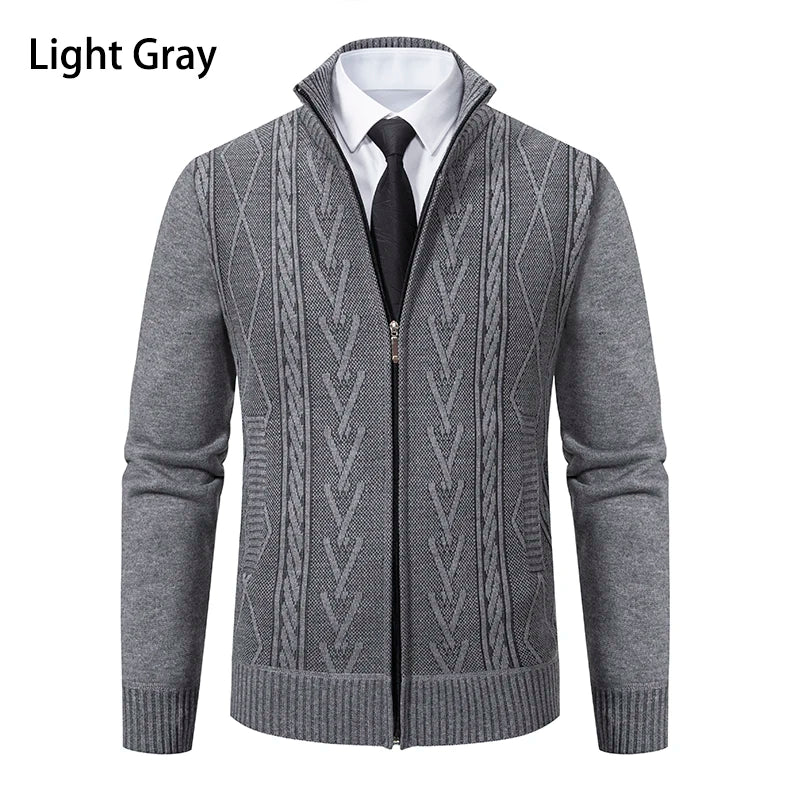 2025 autumn and winter new cashmere padded warm casual men's knitted sweater coat