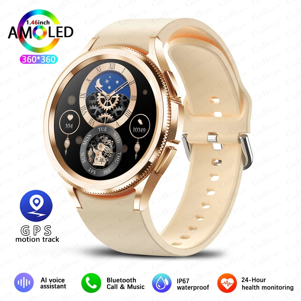 For Samsung Galaxy Watch 6 Classic Smartwatch Men's GPS Sports Fitness Women's Health Waterproof Bluetooth Call Smart Watch 2024