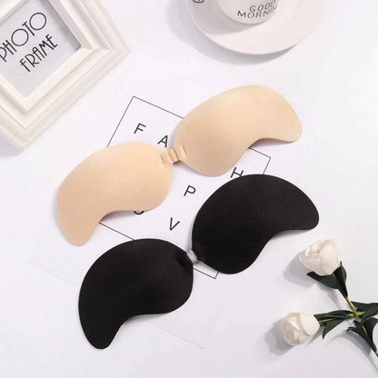 2 Pairs Mango-shaped Silicone Nipple Cover Clasp Strapless Breast Petal Chest Stickers Nude Bra Self Adhesive Bra Nude Invisible