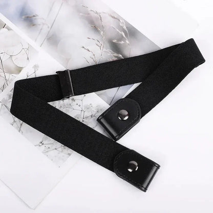 Canvas Adjustable Elastic Waist Band Invisible Belt Buckle-Free Belts for Women Men Jean Pants Dress No Buckle Easy To Wear