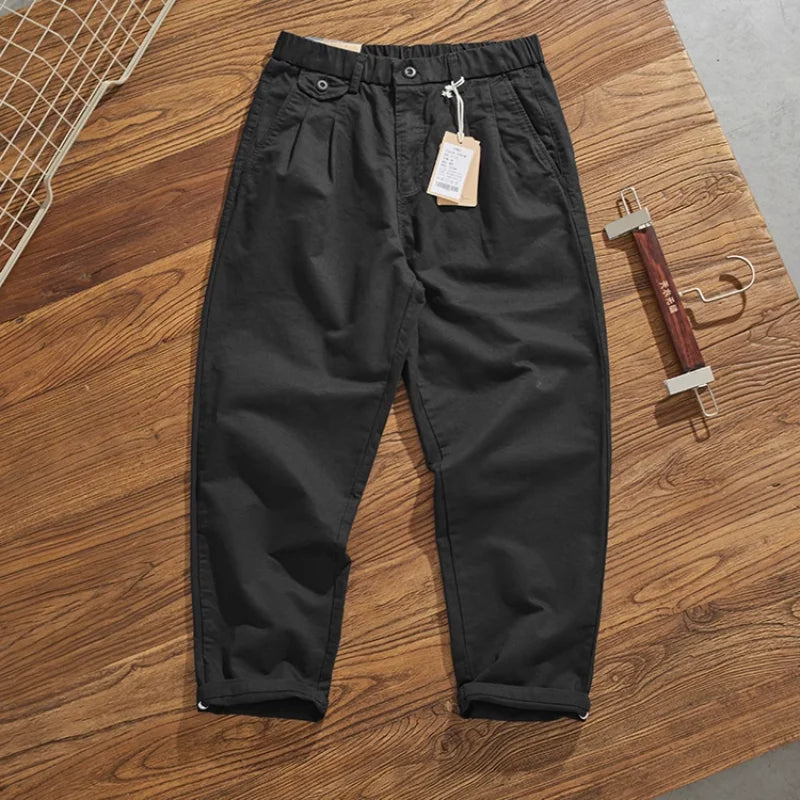 Simple CHINO straight cone overalls boys loose fashion brand street popular casual long pants INS