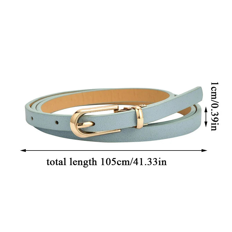 Women‘s Candy Color Waist Strap Thin Belt For Lady Girls Pants Jeans Dress Belt Alloy Pin Buckle Waistbands Adjuestable