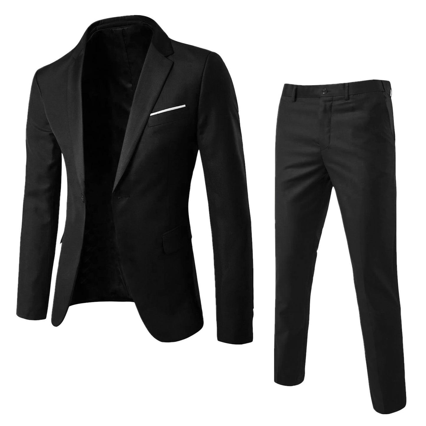 Fashion Slim Waist 2 Pieces Set Wedding Suits For Men Slim Suit Jacket Pant Vest Suit Men Tuxedo Single Breasted Blazer Suit