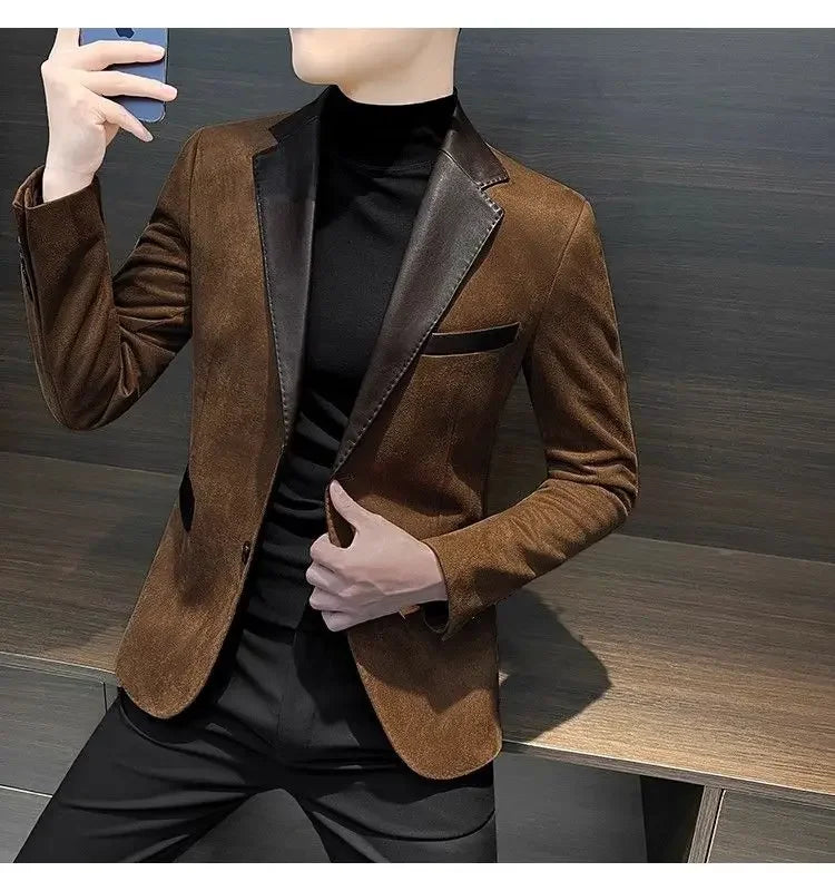 Men's Suit Jackets High Quality Slim Fit Male Blazer Thin New In Original Clothing Menswear Korean Style Coat Clothes Handsome