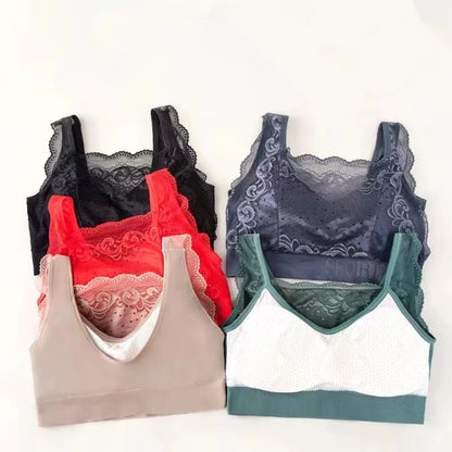 New Lace Non-trace Wrapping Tube Top Vest Style Ladies Underwear Without Steel Ring Anti-light Sexy Women's Sports Bra With Mat