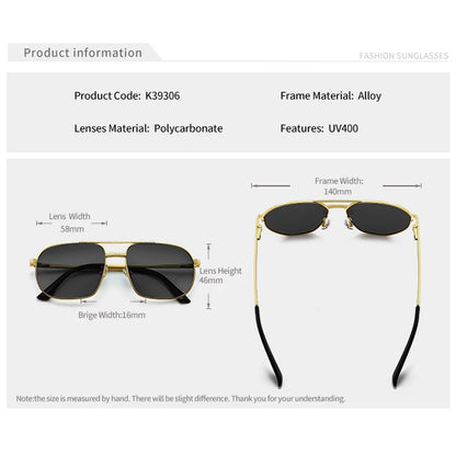 HBK New Pilot Sunglasses for Men Fashion Retro Double Bridge Girder Metal Sun Glasses Women UV400 Male Trending Products Shades