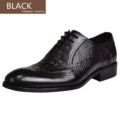 Men casual shoes Brock Oxford retro crocodile leather men formal spring and autumn 2022 new 's for