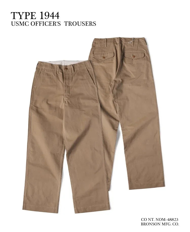 Bronson 1944 USMC Officer Chino Pants Straight-Leg Mens Military Trousers Khakis