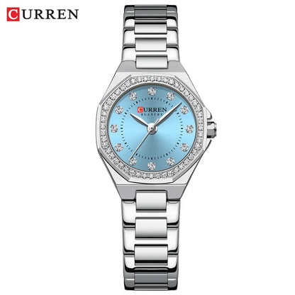 CURREN Original Diamond Watch for Women Fashion Elegant Stainless Steel Waterproof Quartz Wristwatch Luxury Ladies Dress Watches