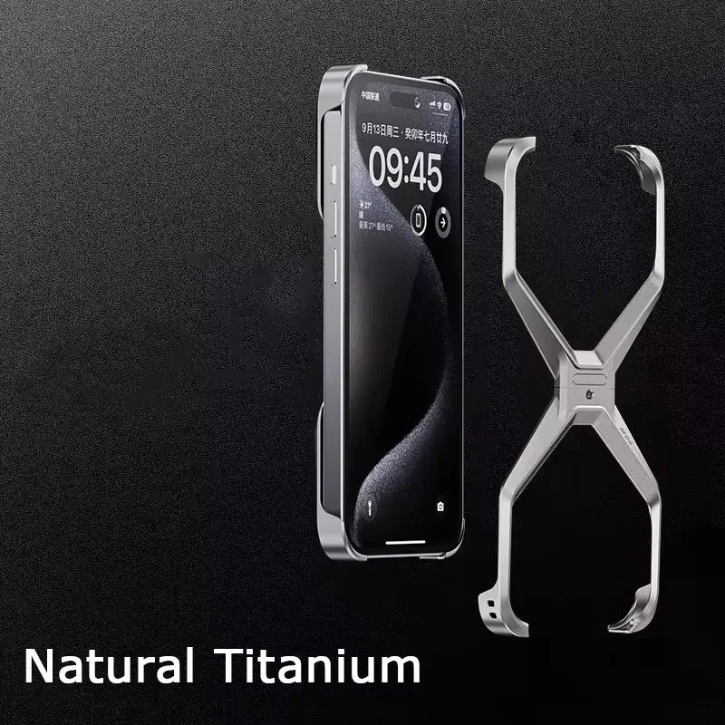 Metal Rimless Phone Case For iPhone 13 12 14 15 16 Pro Max Aluminum Removable Heat Dissipation Armor Cover For IPHON 16 Promax