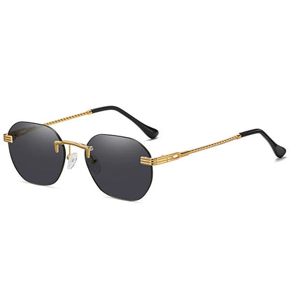 CATERSIDE Rimless Round Mirror Sunglasses Man Metal Frame Fashion Luxury Woman Sunglasses High Quality Fashion  UV400 Eyewear