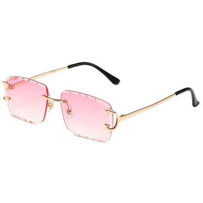 2025 Rimless Square Sunglasses Men Cupronickel Fashion Punk Gradient Sun Glasses Vintage Trendy Small Frame Eyewear UV400