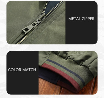 2025 Spring  Autumn Men Jacket New Mens Double Sided Wear Stand Collar Casual Jacket Youth Trend Jacket for Men Clothing