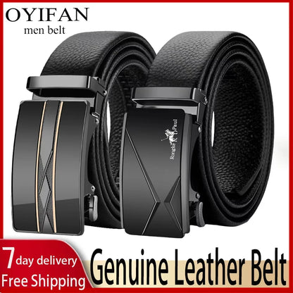 OYIFAN Men Belt Genuine Leather Belt for men Automatic belts Adjustable waistband Business belts 허리띠