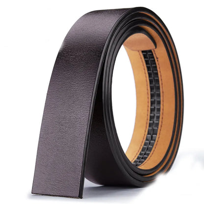 New Men's Genuine Leather Belts Double Sided Belts Men Fashion No Buckle Belts High Quality Black Brown Sided Waistband 3.5cm