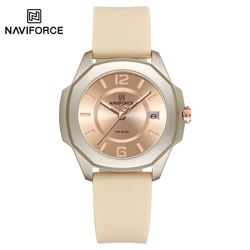 New Style Female Wristwatch NAVIFORCE Casual Sports Quartz Calendar Waterproof and Shockproof Watches for Women Clocks for Gifts