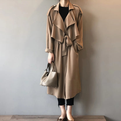 Winter Women Coat Female Trench Jacket Vintage Maxi Classic Long Trench Women Coat Oversize Female Windbreaker Blazers  Coat