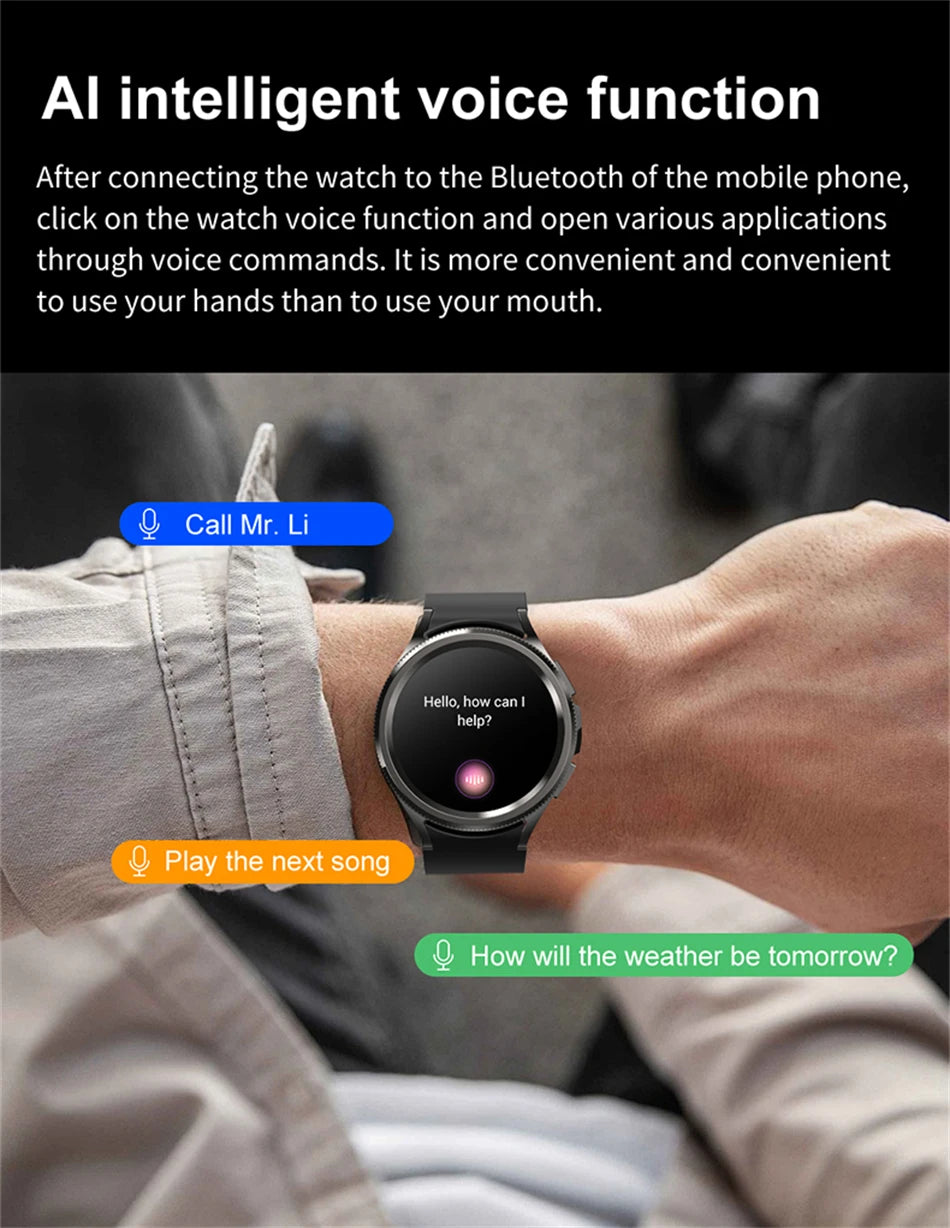 For Samsung Galaxy Watch6 Classic Smartwatch Men GPS Sports Health Heart Rate Waterproof Bluetooth Call Smart Watch 2024 New