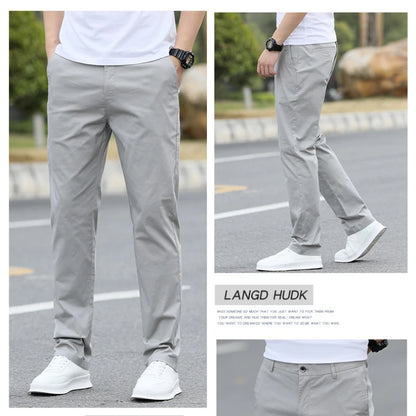 Men's High-Quality Chinos -Cotton Casual Trousers - Breathable Straight Pants (Sizes w28-w40)