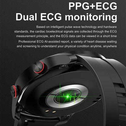 ECG+PPG Bluetooth Call Smart Watch Men Laser Health Blood Pressure Fitnes Sports Watches Man Sports Waterproof Smartwatch+Box