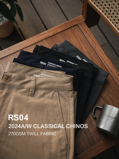 SIMWOOD 2025 Spring New Regular Straight 270gsm Fabric Pants Men Casual Classical Chinos Trousers