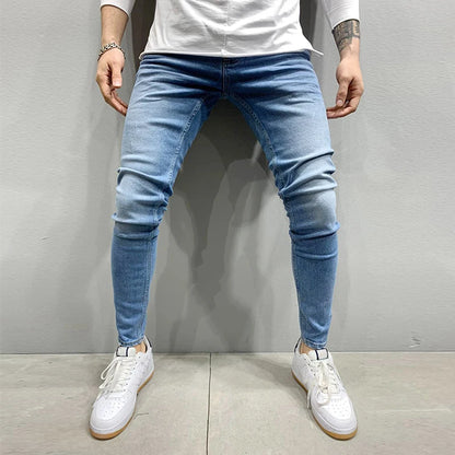 2025 New Men's Stretchy SKinny Jeans Solid Color Slim Fit Casual Pants Fashion Mens Designer Clothes Streetwear Denim Trousers