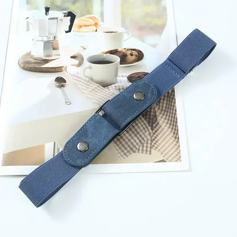 Canvas Adjustable Elastic Waist Band Invisible Belt Buckle-Free Belts for Women Men Jean Pants Dress No Buckle Easy To Wear