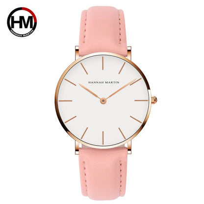 Hannah Martin Japan Quartz Movement High Quality Women Stainless Steel Mesh Rose Gold Waterproof Ladies Watch Dropshipping CB36