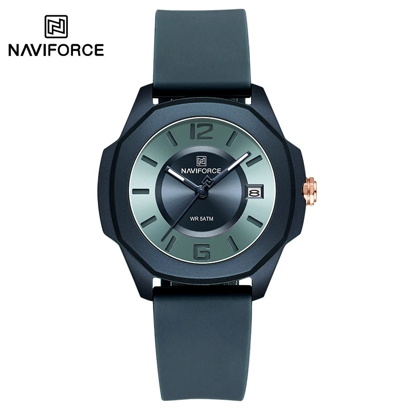 New Style Female Wristwatch NAVIFORCE Casual Sports Quartz Calendar Waterproof and Shockproof Watches for Women Clocks for Gifts