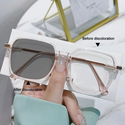 Photochromic Anti Radiation Glasses Metal Eyeglass For Woman Men