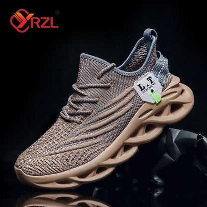 YRZL Men Sports Running Black Jogging Shoes Casual Sneakers Outdoor Breathable Mesh Women Light Shock-absorption Sneakers Men