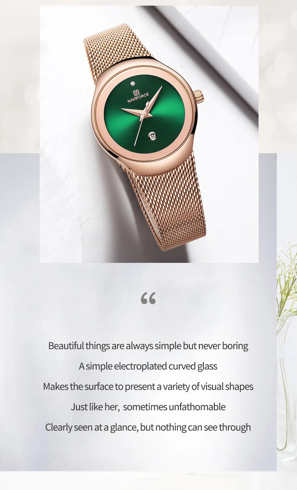 Top Luxury NAVIFORCE Women‘s Business Office Wristwatches Female Stainless Steel Strap Waterproof Girl Bracelet Relogio Feminino