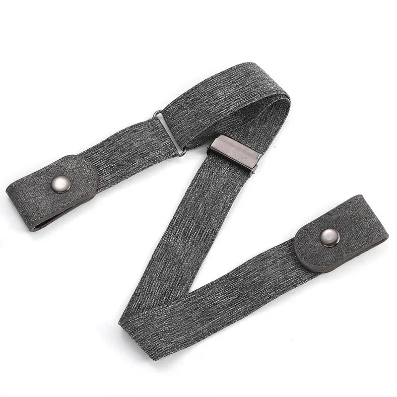 Canvas Adjustable Elastic Waist Band Invisible Belt Buckle-Free Belts for Women Men Jean Pants Dress No Buckle Easy To Wear