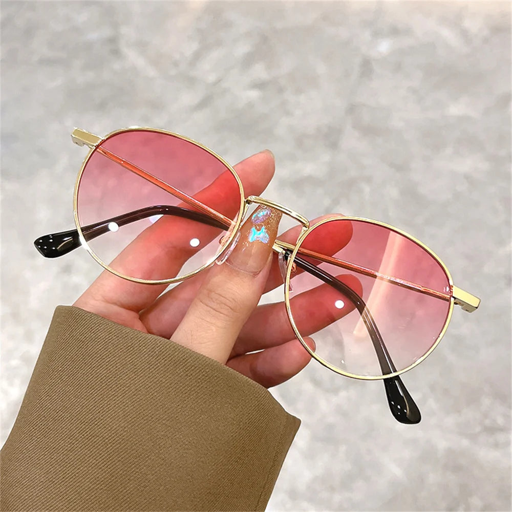 KLASSNUM Women's Sunglasses Small Round Frame Sun Glasses Retro Shades UV400 Protection Color Lens Men Black Green Eyepeice 2025