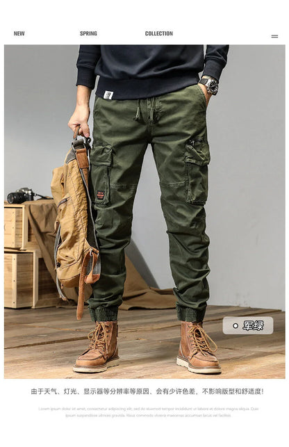 CAAYU Joggers Cargo Pants Men Casual Y2k MultiPocket Male Trousers Sweatpants Streetwear Techwear Tactical Track Black Pants Men