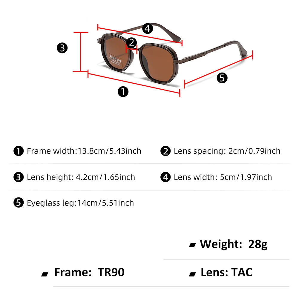 Peekaboo male polarized sunglasses for women TR90 unisex square sun glasses for men half metal TAC summer accessories 2024