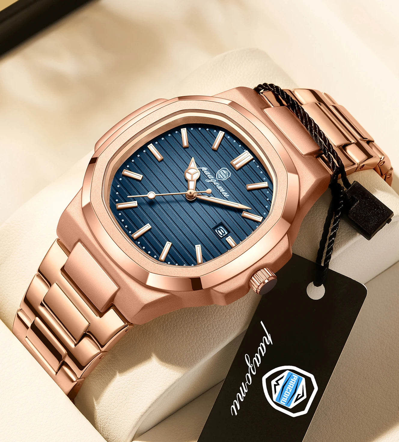 Fashion Men's Watches Business Stainless Steel Quartz Wrist Watch Calendar Date Male Casual Sports Luminous Clock